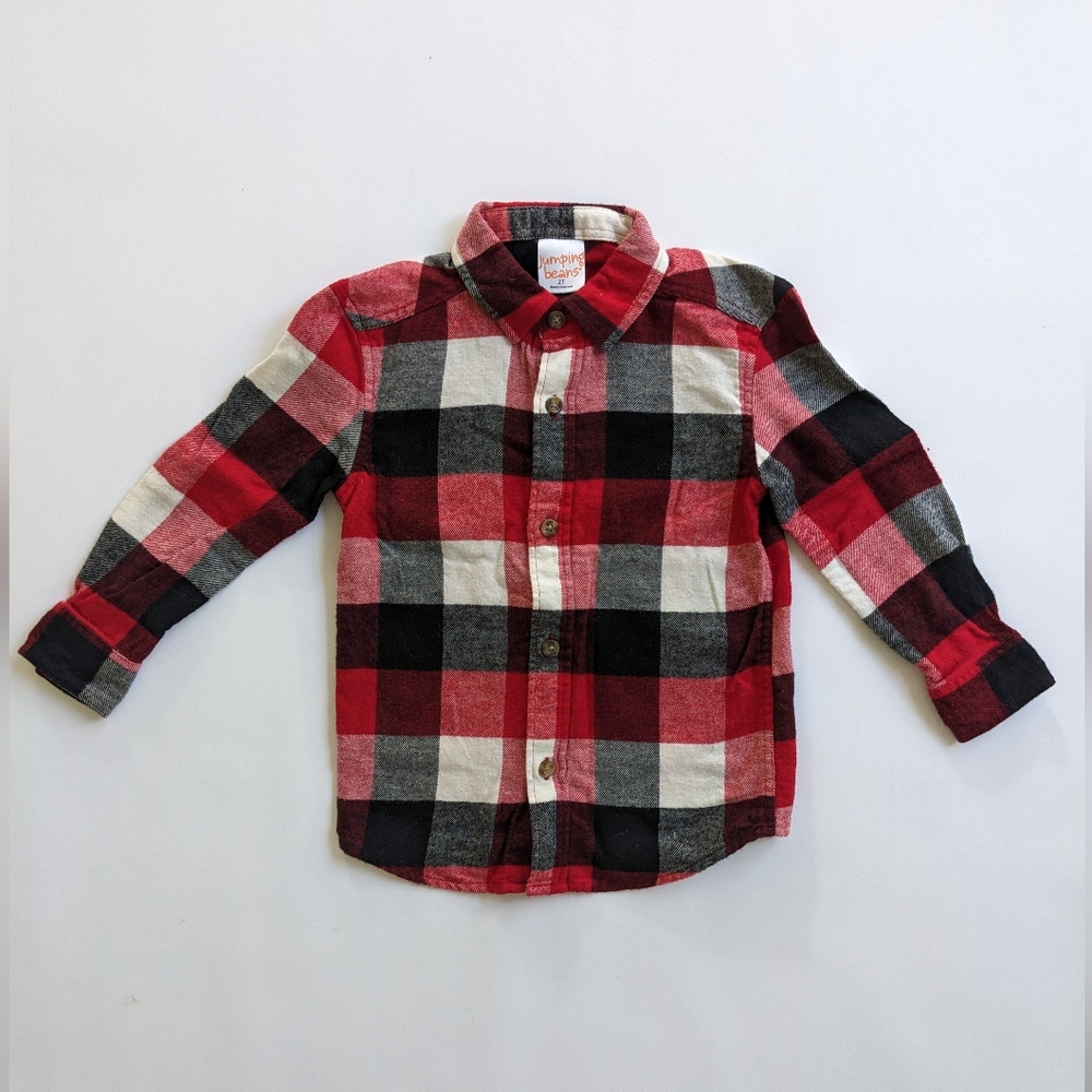 Jumping Beans 2T Plaid Flannel Button Up Shirt